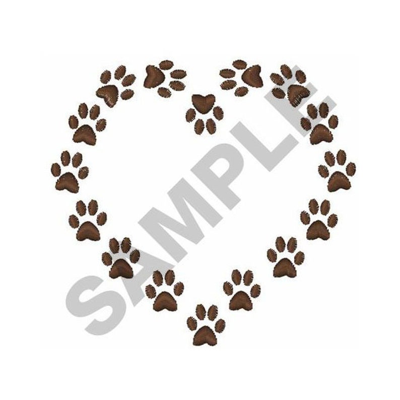Dog paw print heart jessecmault design machine jessecmault  etsy