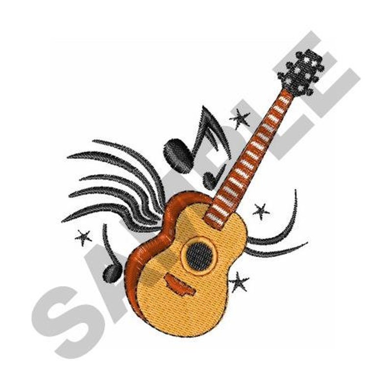 Acoustic Guitar Embroidery Design Machine Embroidery Etsy