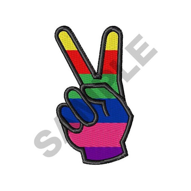 Peace hand sign embroidery design machine embroidery  etsy Peace hand sign embroidery design machine embroidery  etsy