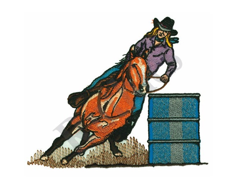 Barrel Racer Quarter Horse Machine Embroidery Design Etsy
