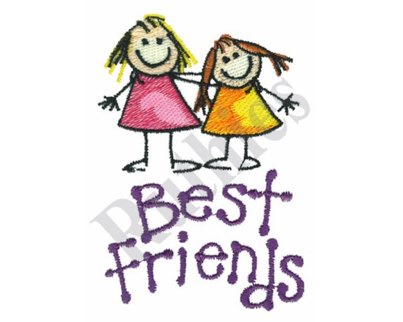 Best Friends Machine Embroidery Design Etsy