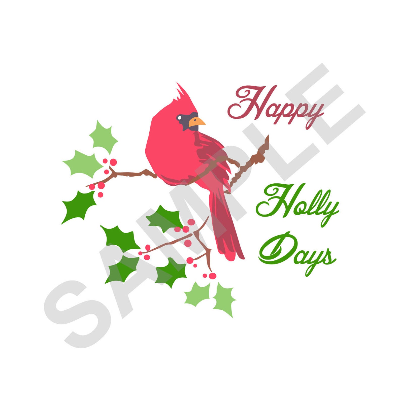 Happy Holly Days SVG DXF Graphic Art Cutfile Etsy