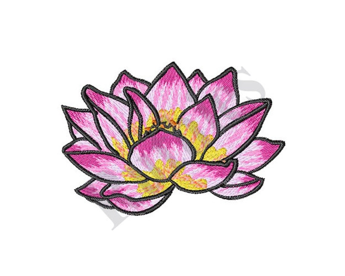Pink lotus machine embroidery design  etsy