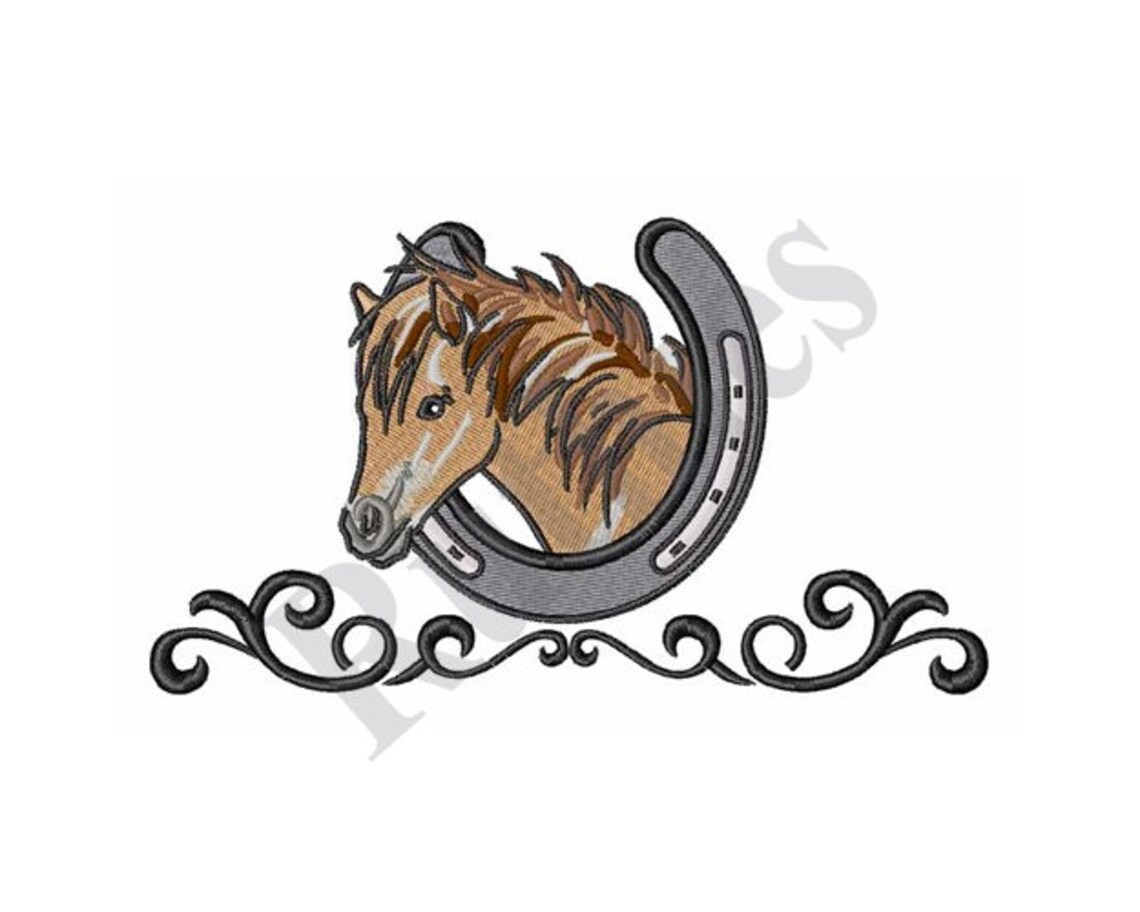 Horseshoe Border Machine Embroidery Design Etsy
