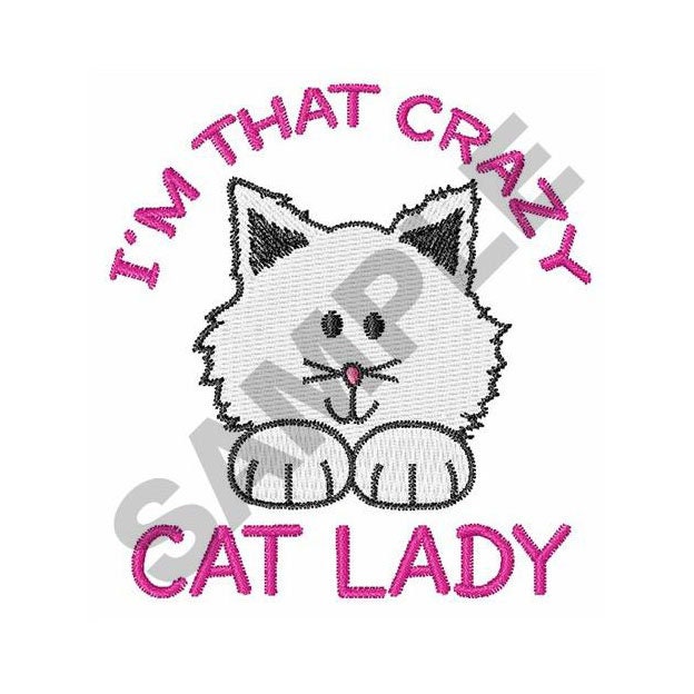 Im that crazy cat lady embroidery design machine etsy Im that crazy cat lady embroidery design machine etsy
