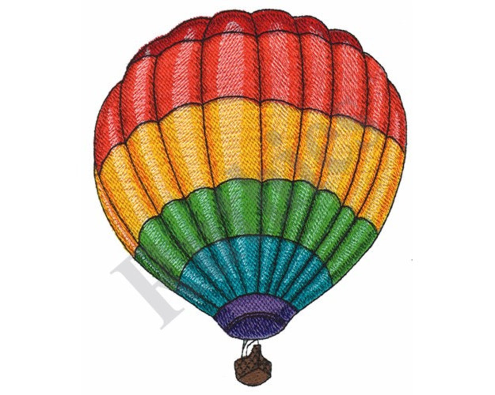 Hot Air Balloon Machine Embroidery Design Etsy