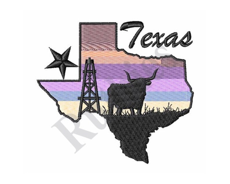 Texas Machine Embroidery Design Etsy