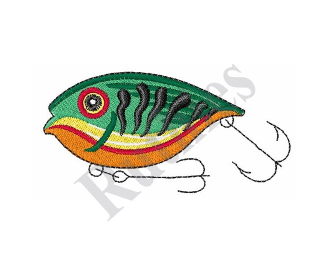 Fishing Lure Machine Embroidery Design Etsy