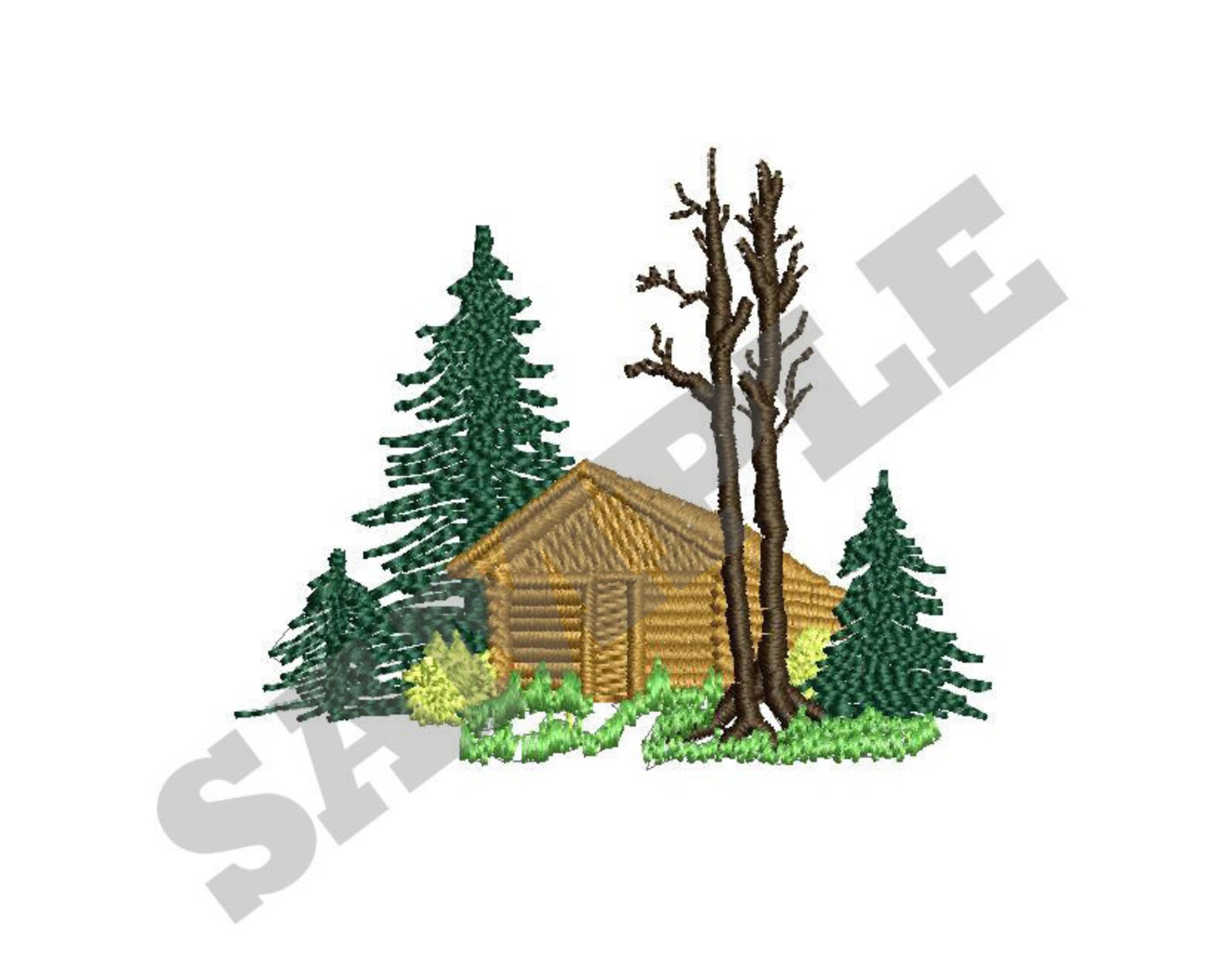 Log Cabin Embroidery Design Machine Embroidery Etsy