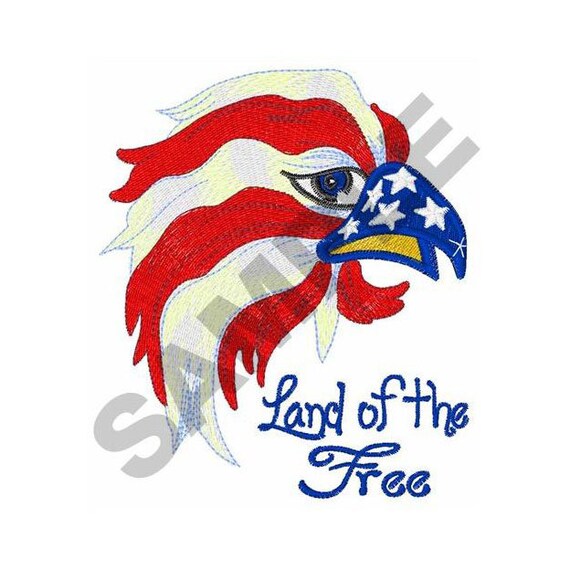 Land Of The Free Embroidery Design Machine Embroidery Etsy
