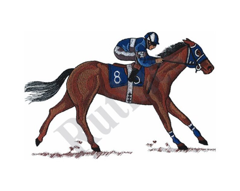 Jockey And Horse Jumping Embroidery Jockey And Horse Jumping Embroidery