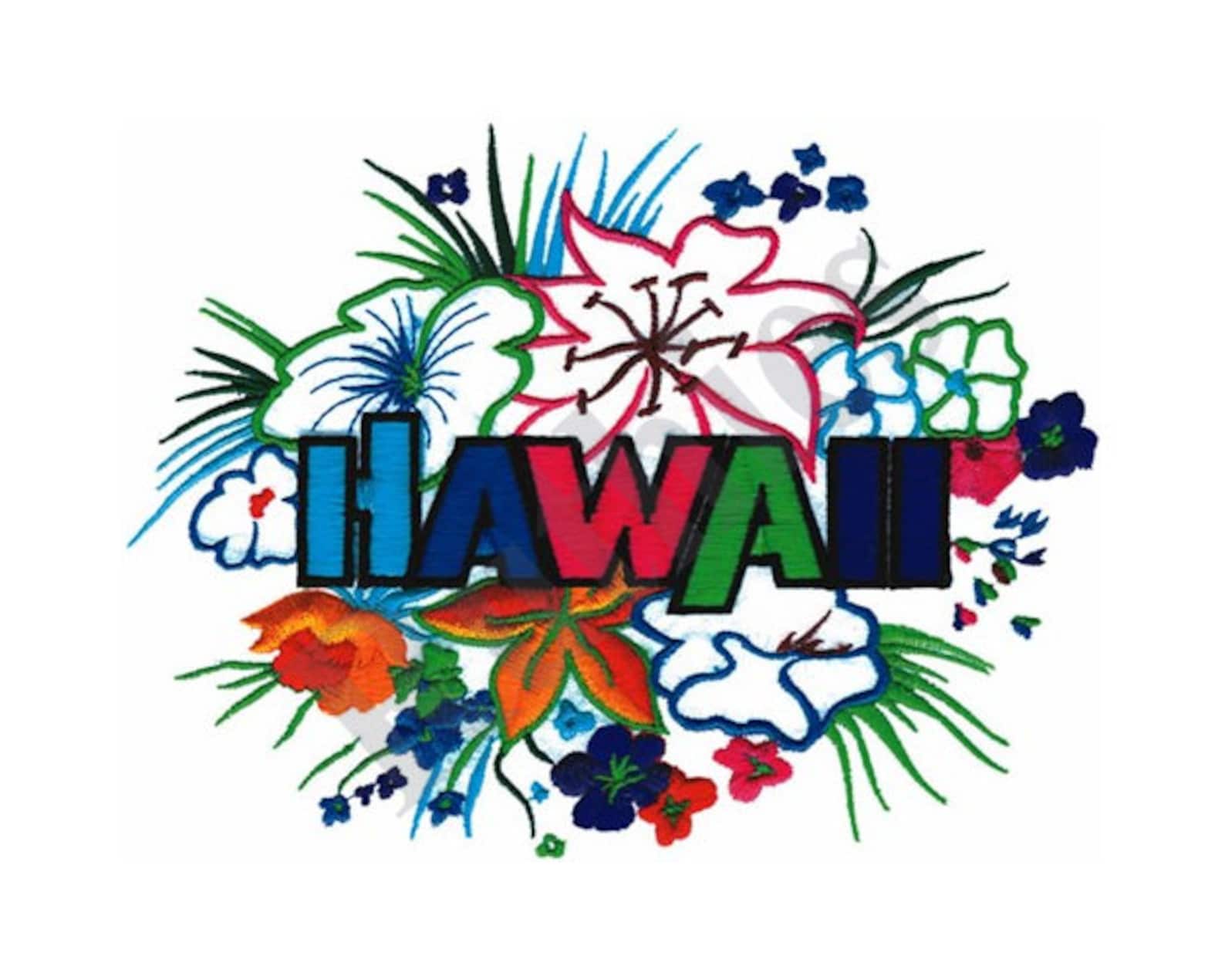 Hawaii Machine Embroidery Design Etsy