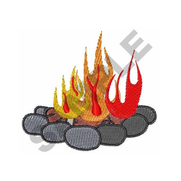Campfire embroidery design machine embroidery  etsy