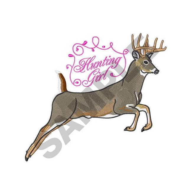 Hunting Girl Embroidery Design Machine Embroidery Etsy