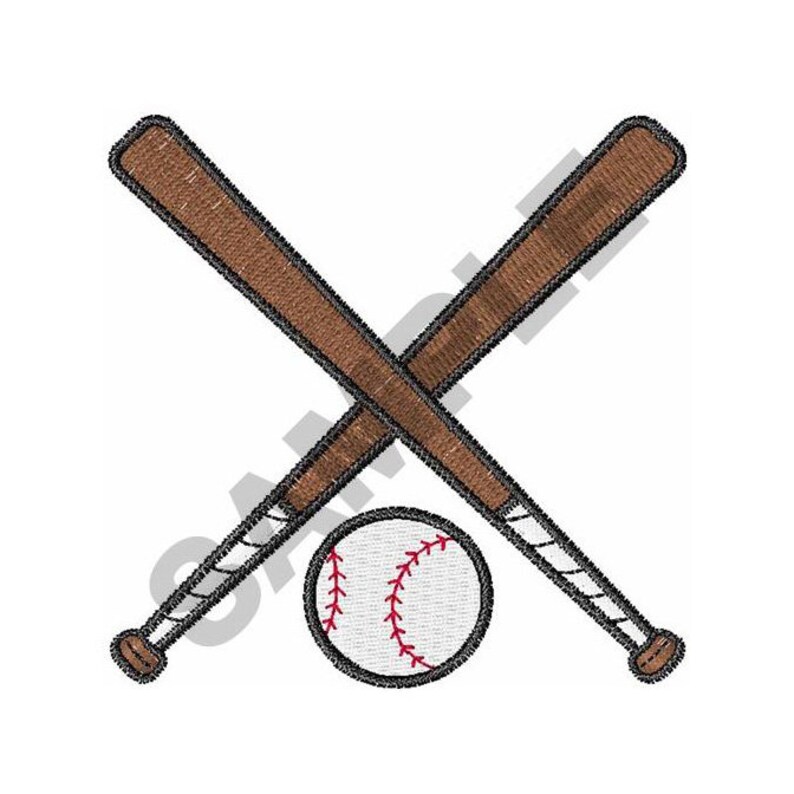 Crossed Baseball Bats Embroidery Design Machine Embroidery Etsy UK