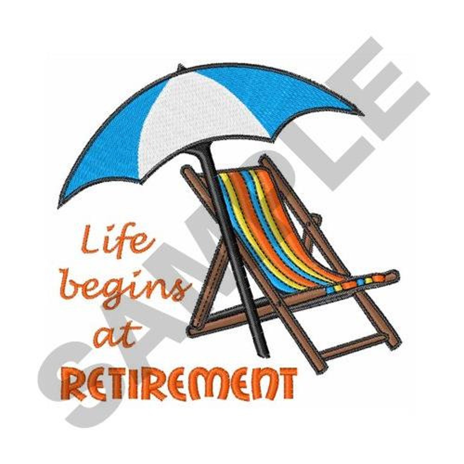 Life Begins At Retirement Embroidery Design Machine Embroidery Etsy