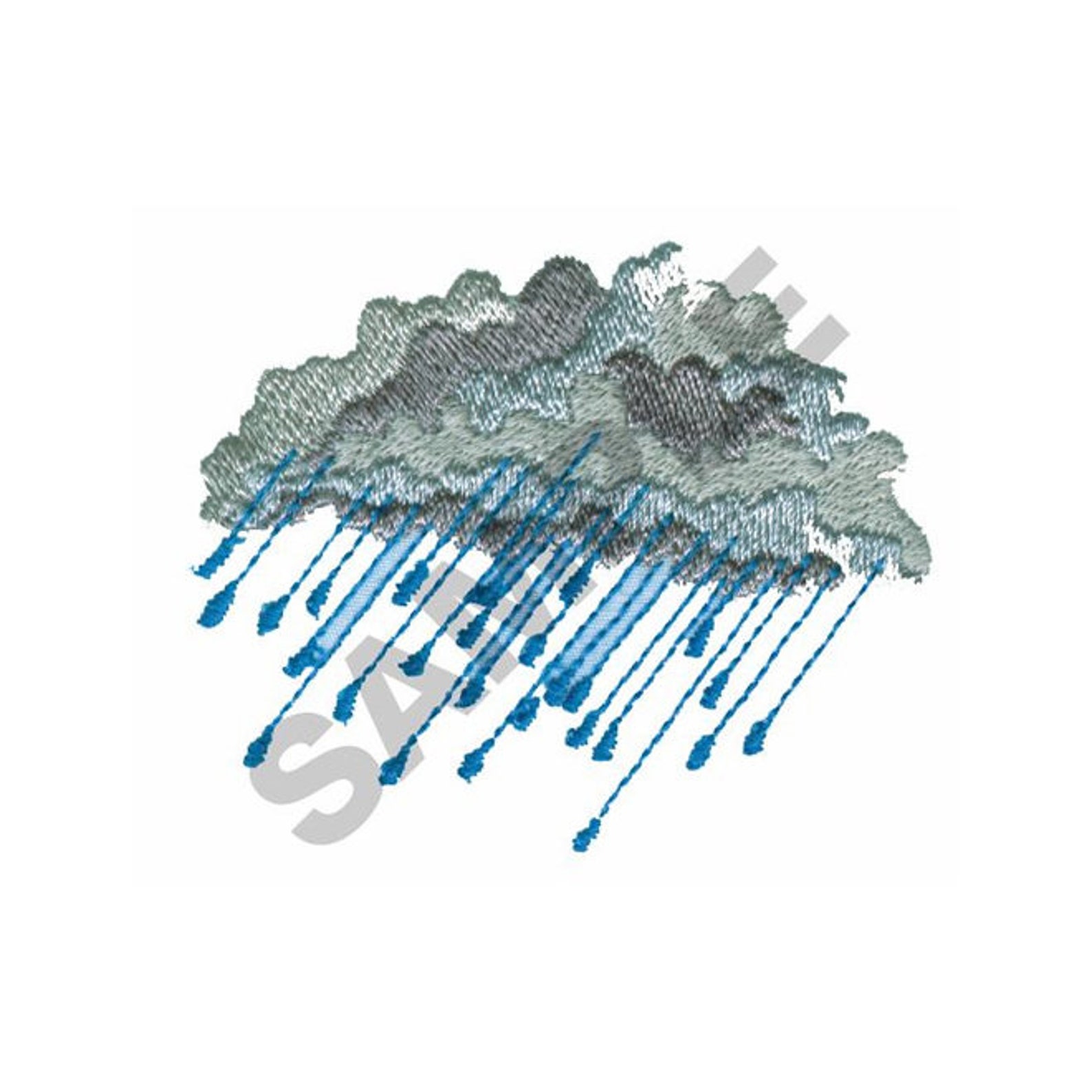 Storm Cloud and Rain Machine Embroidery Design Etsy