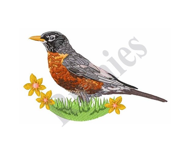 Robin Machine Embroidery Design Etsy