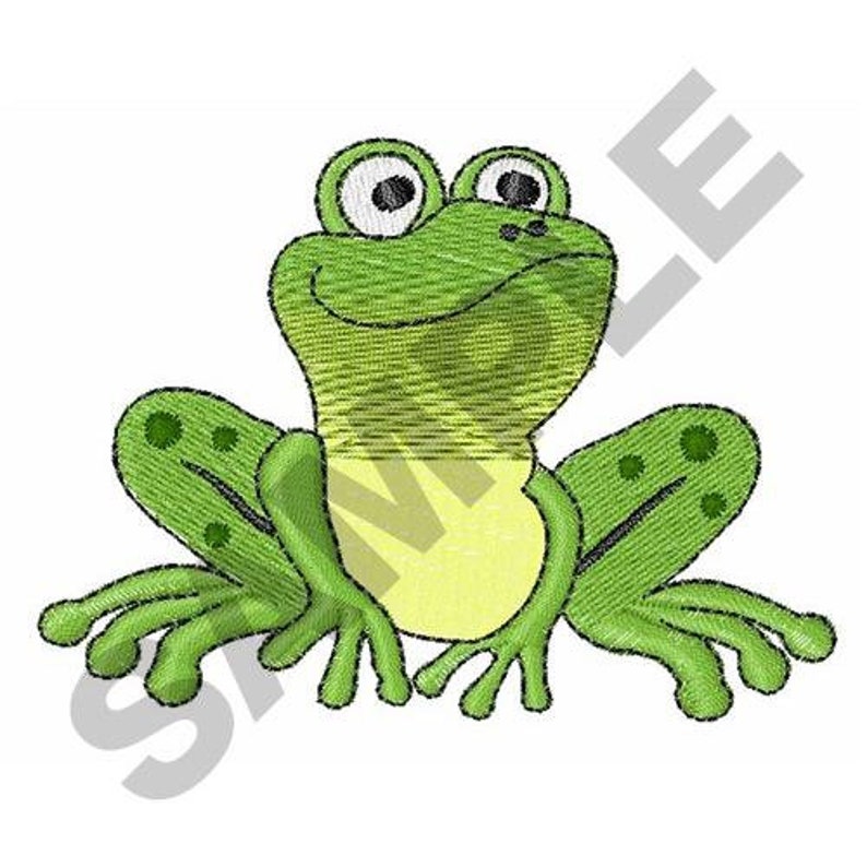 Green frog embroidery design machine embroidery  etsy