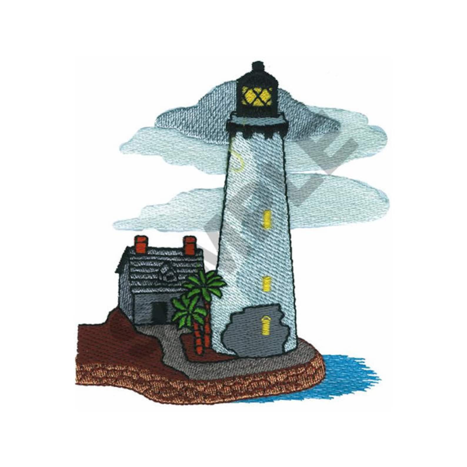 Lighthouse embroidery design machine embroidery  etsy
