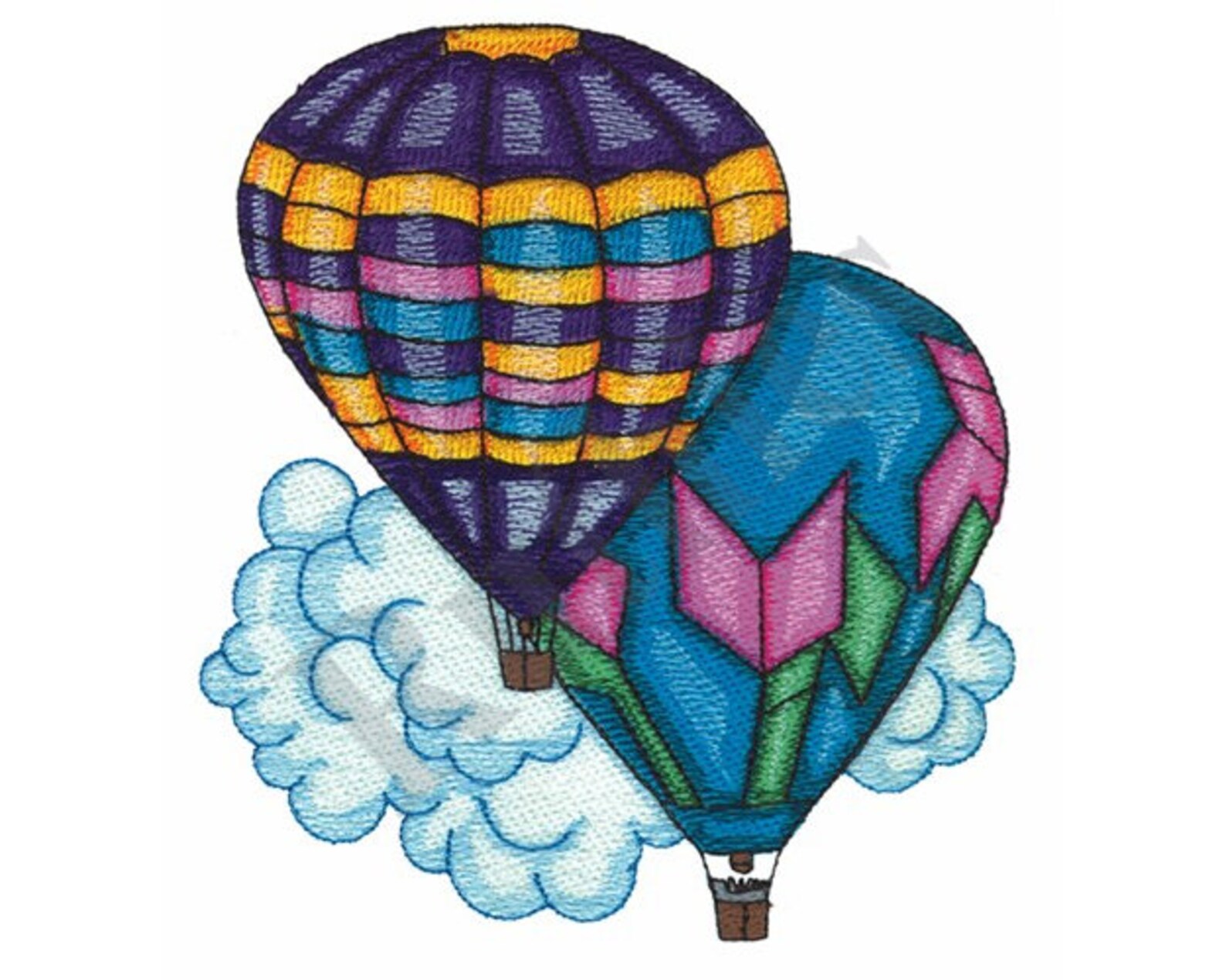 Hot Air Balloons Machine Embroidery Design  Etsy