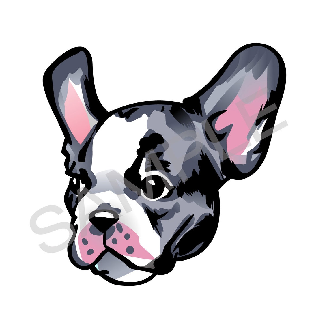 French Bulldog Head SVG DXF Graphic Art Cut file | Etsy