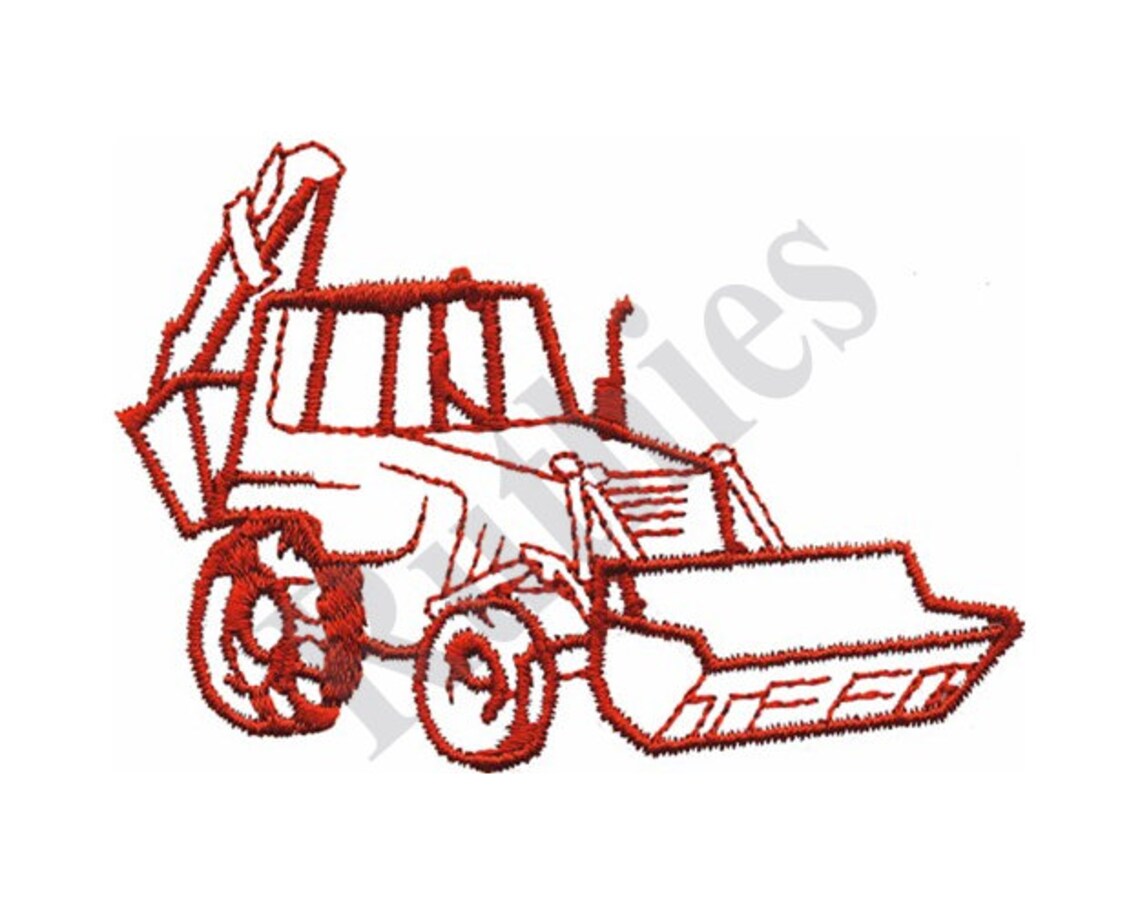Backhoe Outline Machine Embroidery Design Etsy