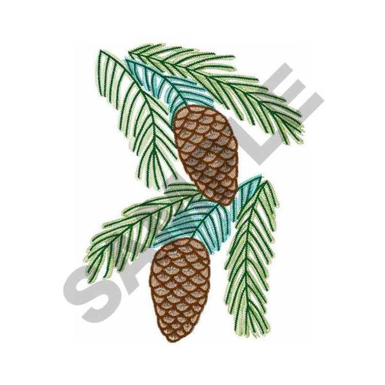 Pine Cones Embroidery Design Machine Embroidery Etsy