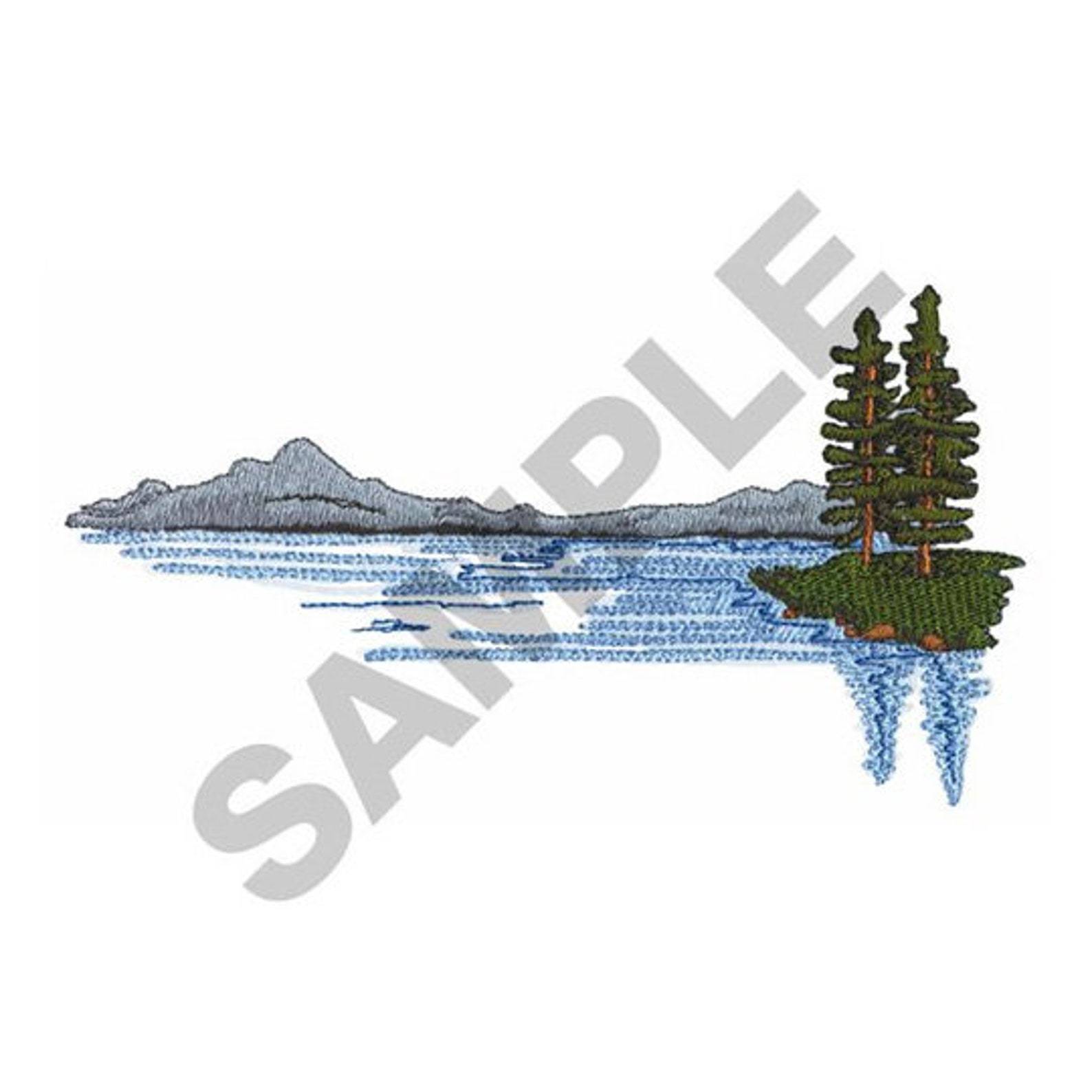 Lake Scene Embroidery Design Machine Embroidery Etsy