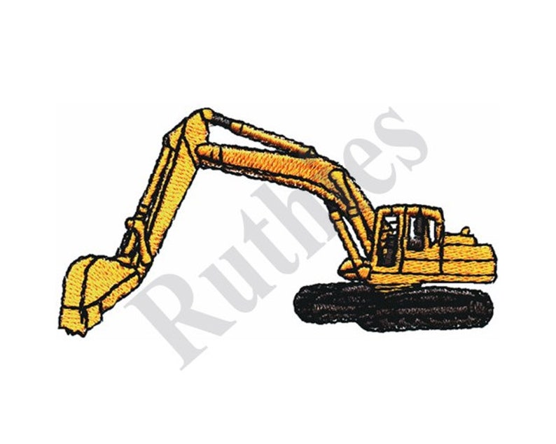 Excavator Machine Embroidery Design Etsy