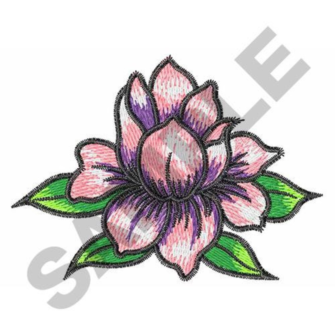 Lotus Flower Embroidery Design Machine Embroidery Etsy