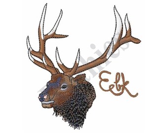 Machine Embroidery Design Elk Profile
