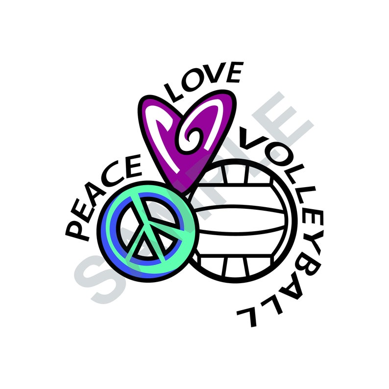 Download Peace Love Volleyball SVG DXF Graphic Art Cutfile | Etsy