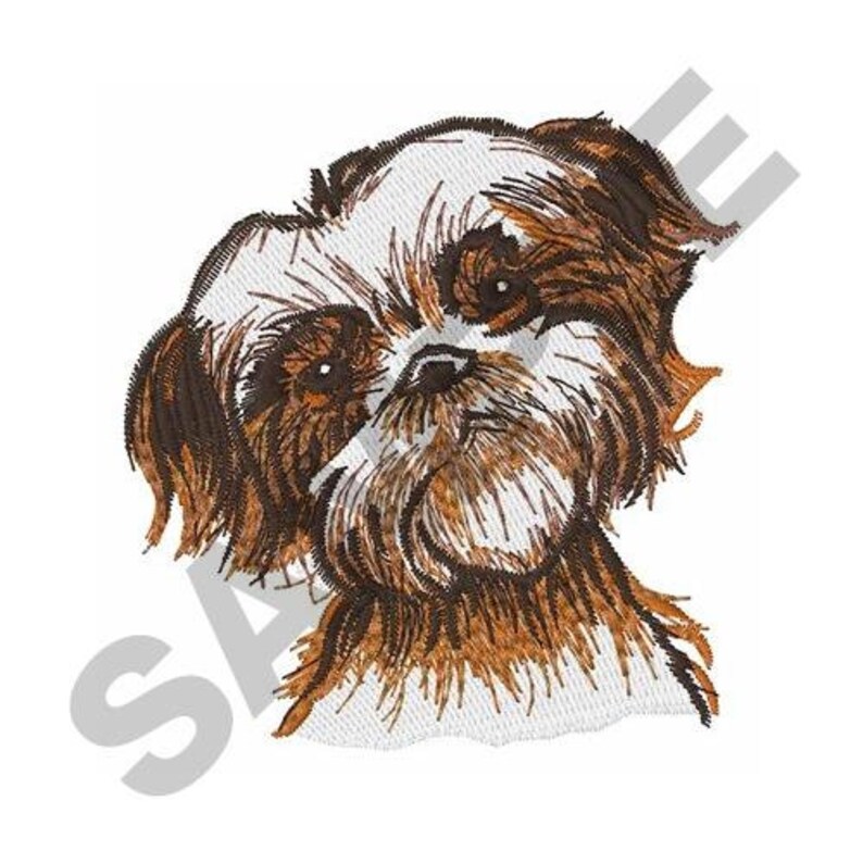 Shih tzu head embroidery design machine embroidery  etsy Shih tzu head embroidery design machine embroidery  etsy