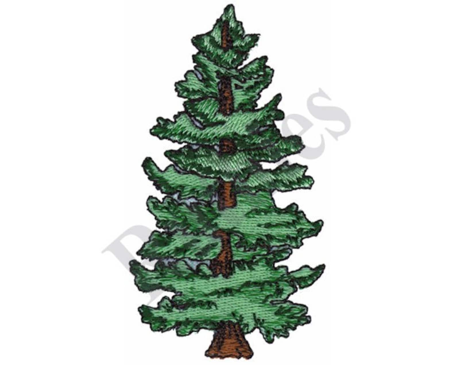 Pine Tree Machine Embroidery Design Etsy