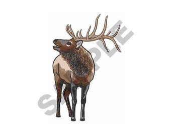 Machine Embroidery Design Elk Profile