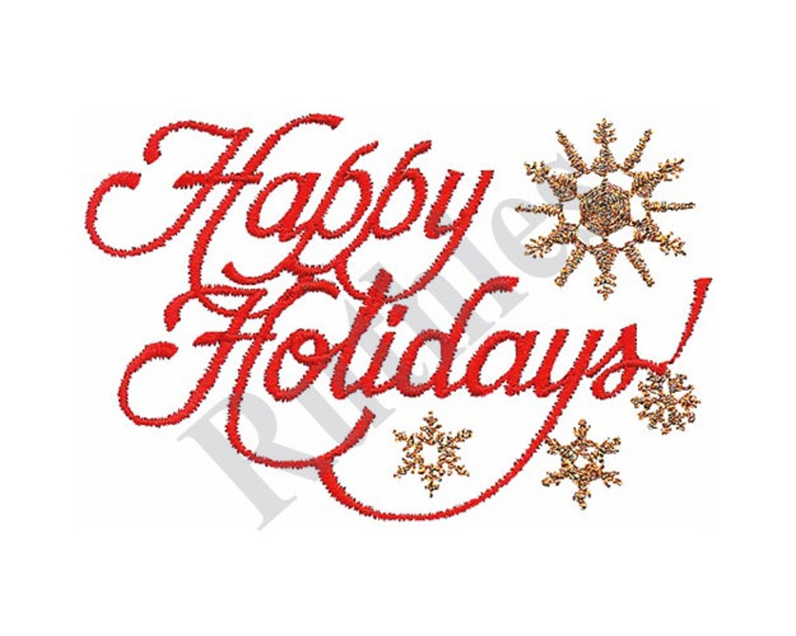 Happy Holidays Machine Embroidery Design Etsy