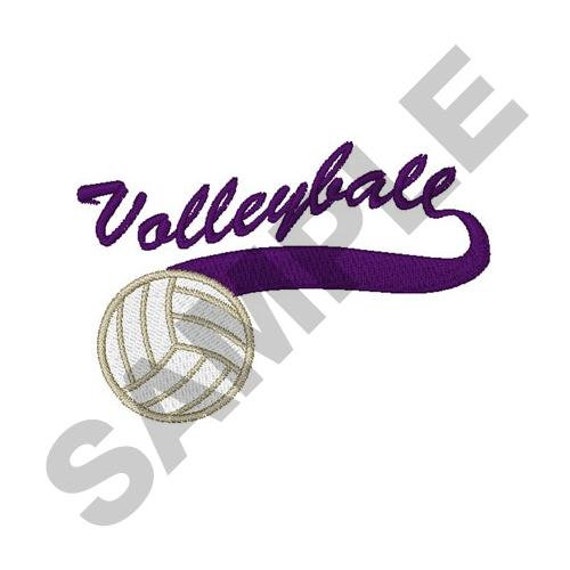 Volleyball Swoosh Embroidery Design Machine Embroidery Etsy