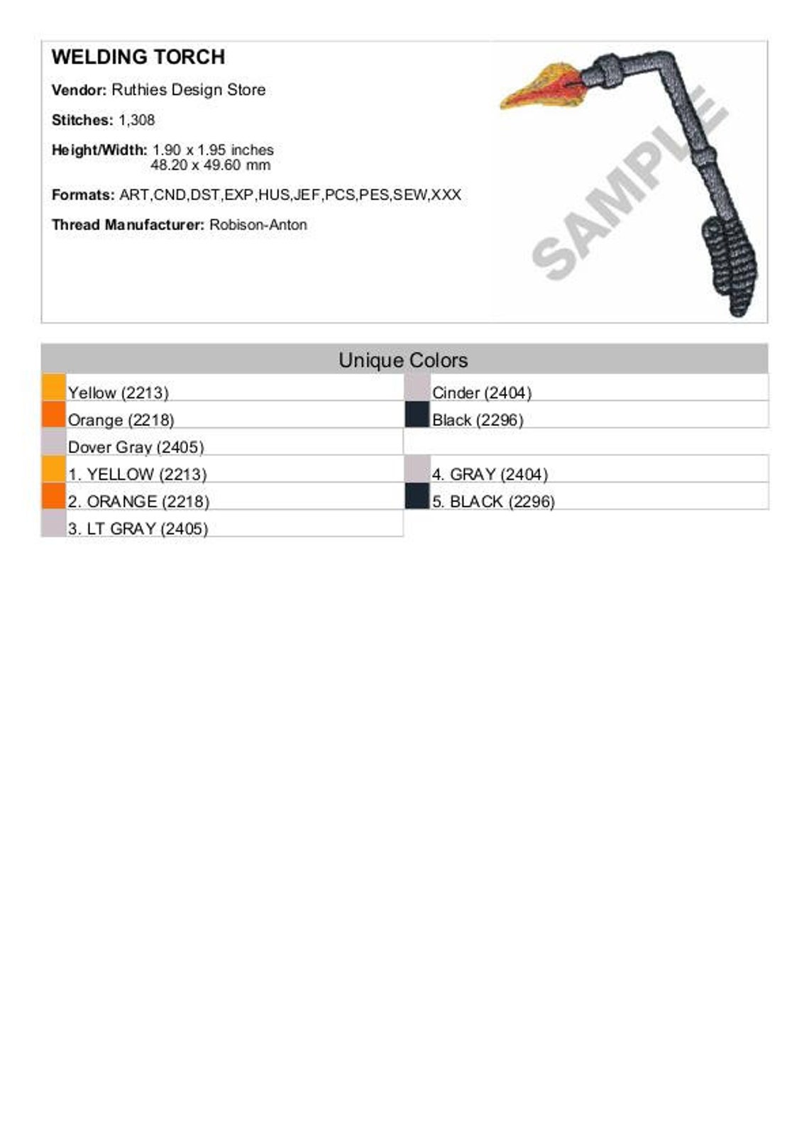 Welding torch machine embroidery design  etsy