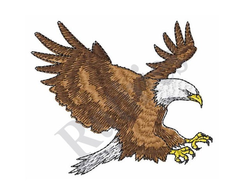 Small Bald Eagle Machine Embroidery Design Etsy