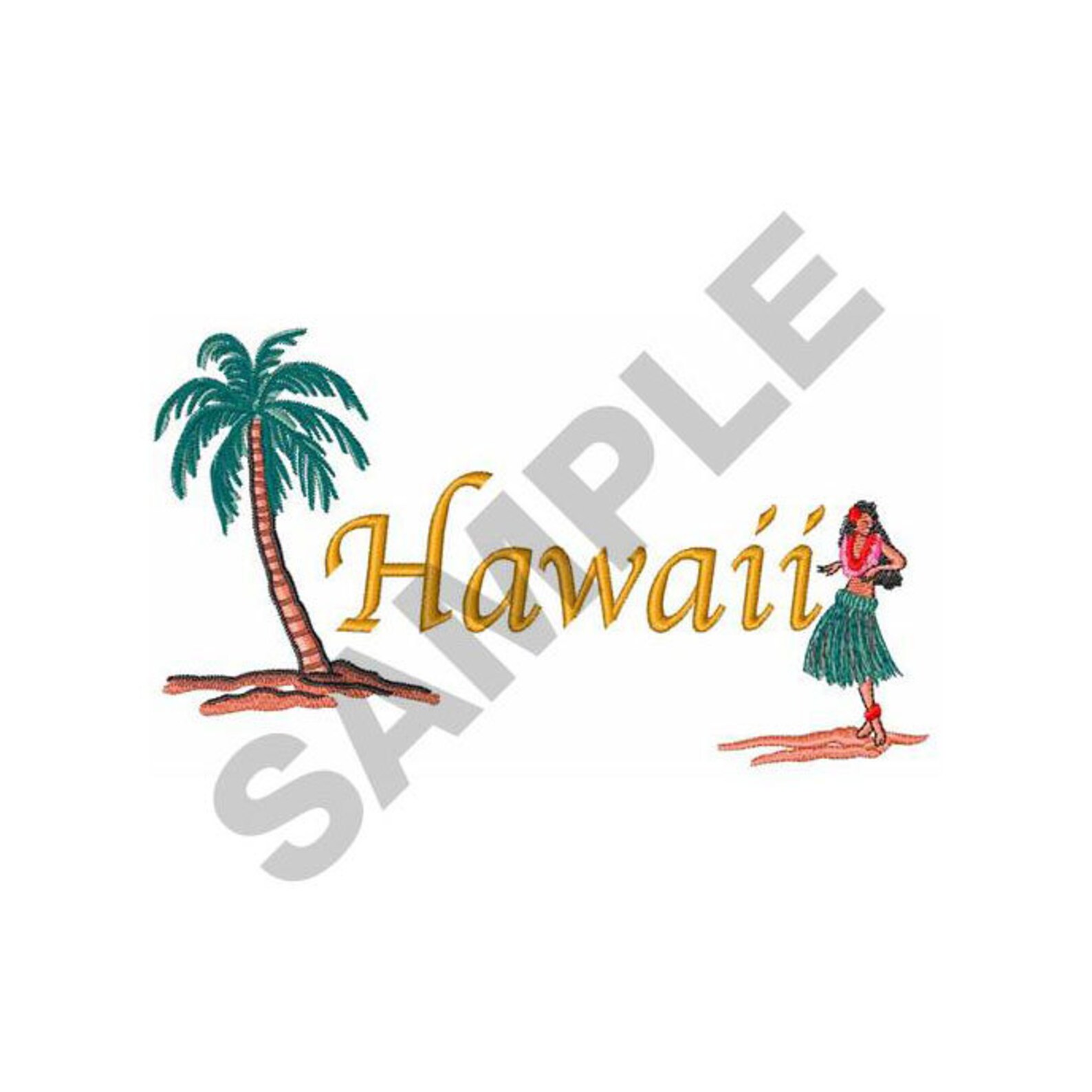 Hawaii Embroidery Design Machine Embroidery Etsy