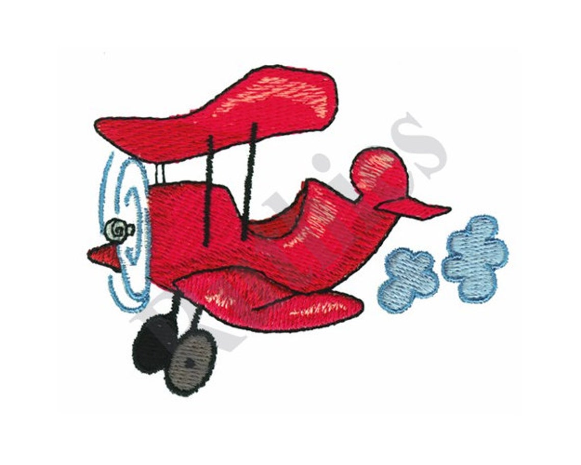 Airplane Machine Embroidery Design Etsy