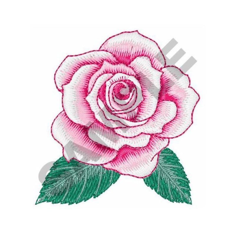 Pink Rose Embroidery Design Machine Embroidery | Etsy