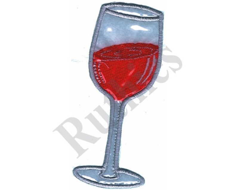 Wine Glass Machine Embroidery Design Etsy