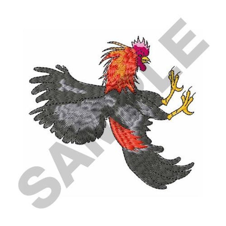 Fighting cock embroidery design machine embroidery  etsy