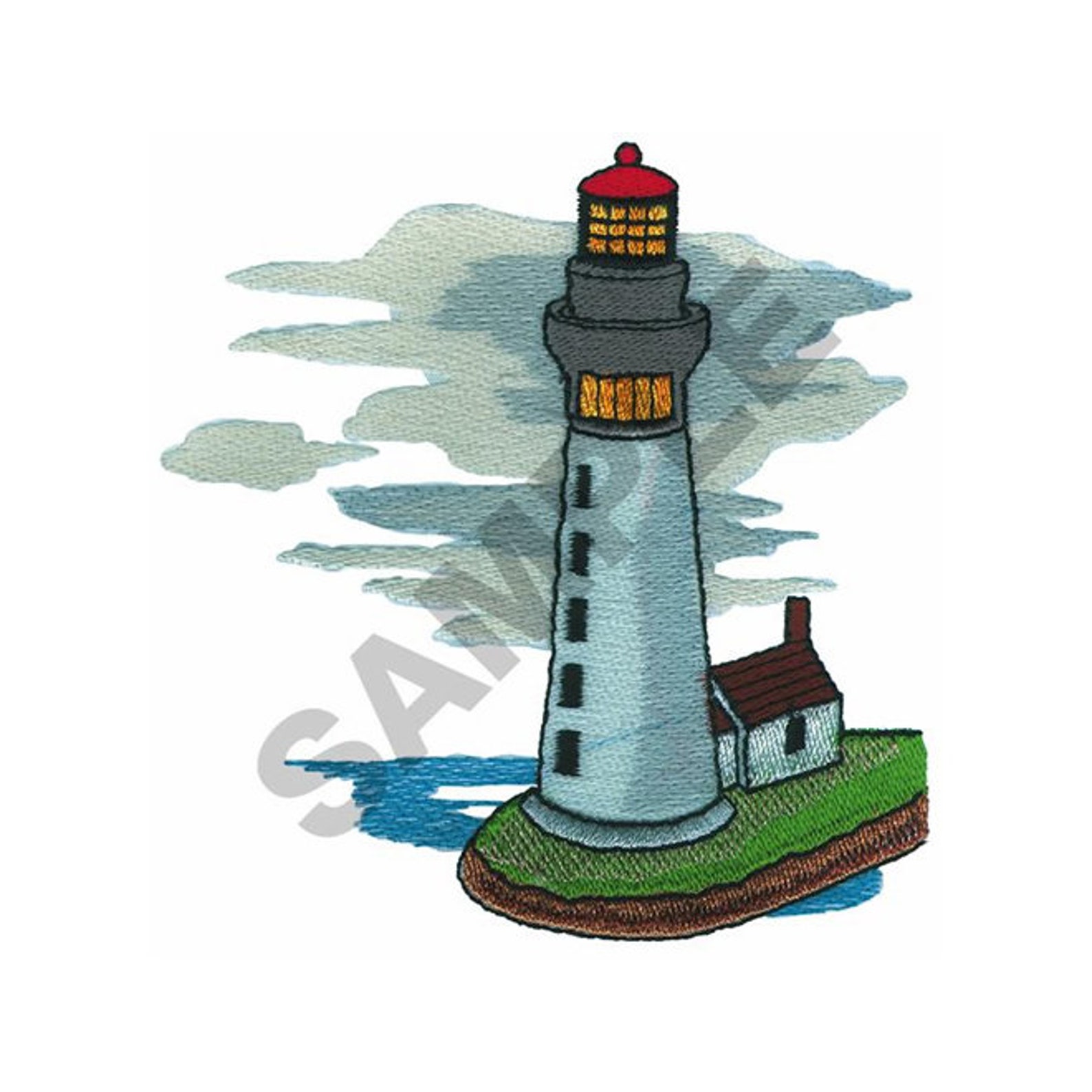 Lighthouse Embroidery Design Machine Embroidery Etsy
