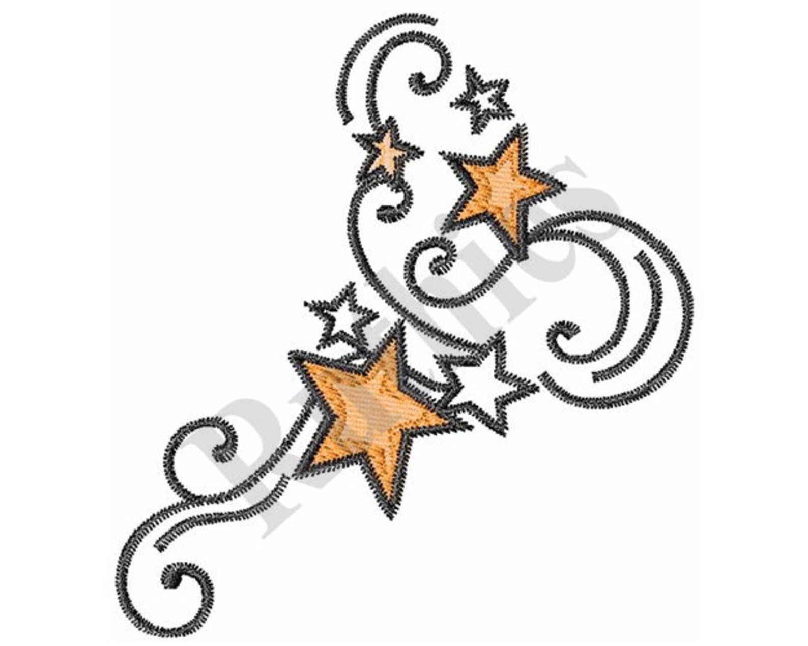 Stars Machine Embroidery Design Etsy