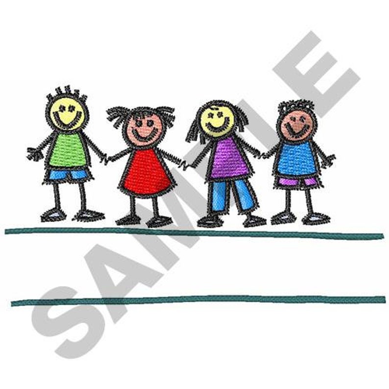 School Children Embroidery Design Machine Embroidery Etsy