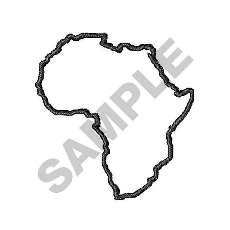 Open Africa Outline Machine Embroidery Design Etsy