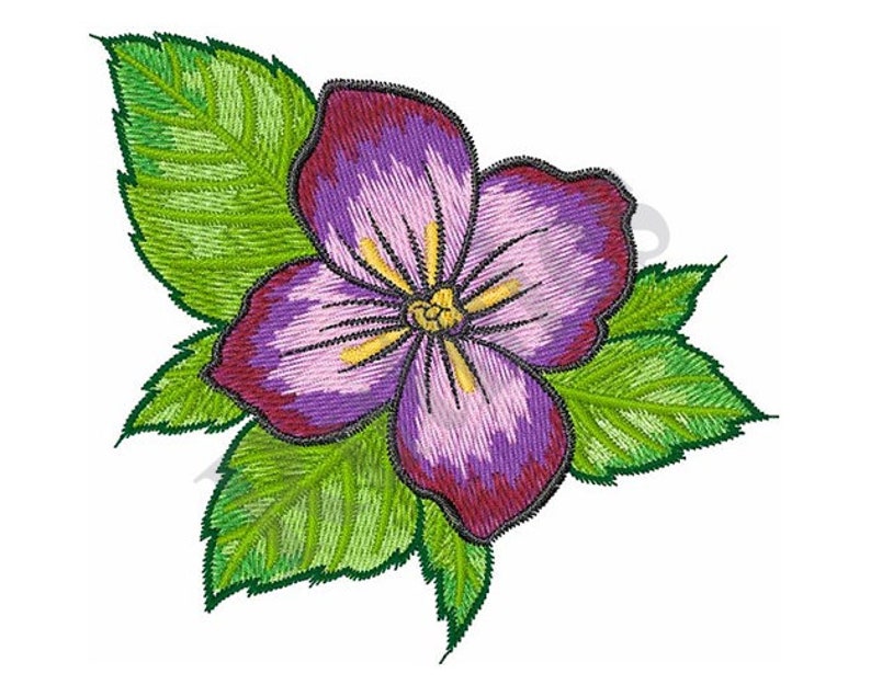Violet Flower Machine Embroidery Design Etsy